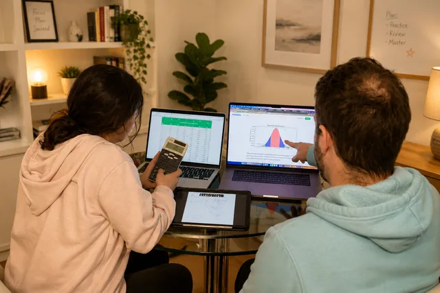 A student exploring advanced work with a tutor